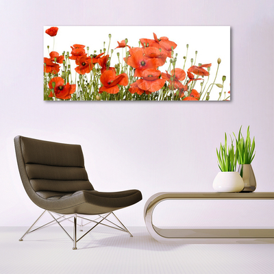 Glass Print Poppies floral red