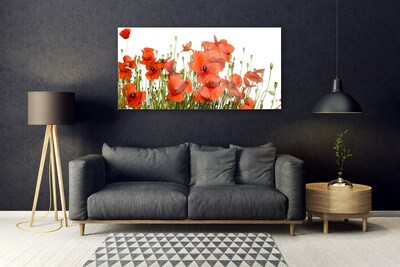 Glass Print Poppies floral red