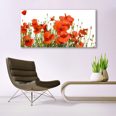 Glass Print Poppies floral red