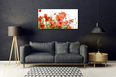 Glass Print Poppies floral red