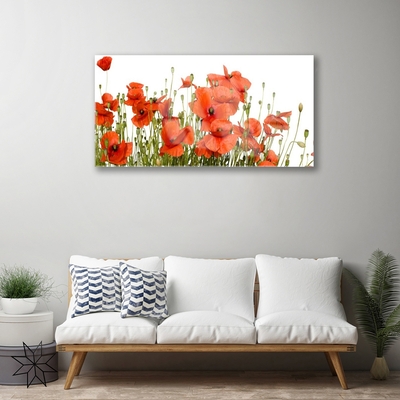 Glass Print Poppies floral red