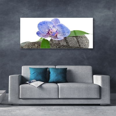 Glass Print Flower floral purple green