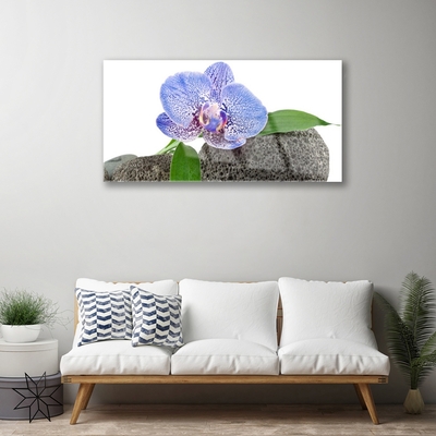 Glass Print Flower floral purple green