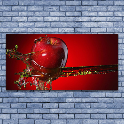 Glass Print Apple water kitchen red