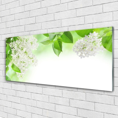 Glass Print Petals floral white green