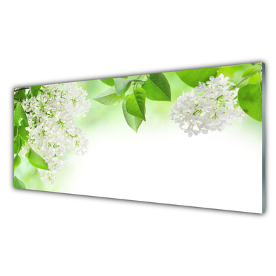 Glass Print Petals floral white green