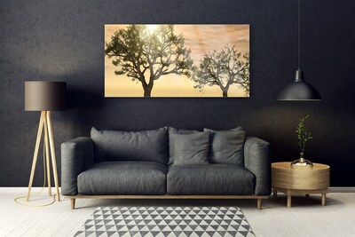 Glass Print Trees nature brown green