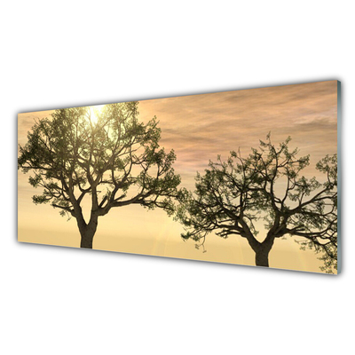 Glass Print Trees nature brown green