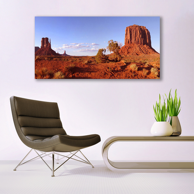 Glass Print Desert landscape brown green