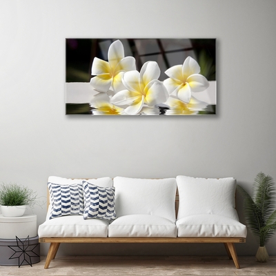 Glass Print Flowers floral white yellow