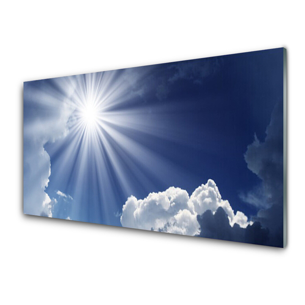 Glass Print Sun landscape blue white