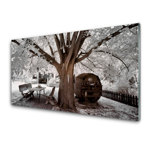 Glass Print Tree nature brown