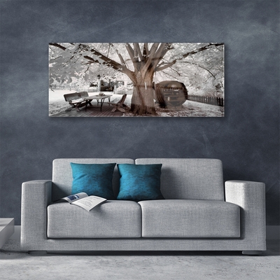 Glass Print Tree nature brown