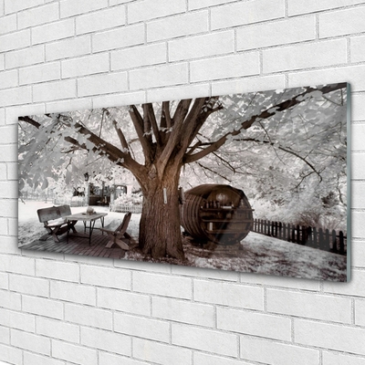 Glass Print Tree nature brown