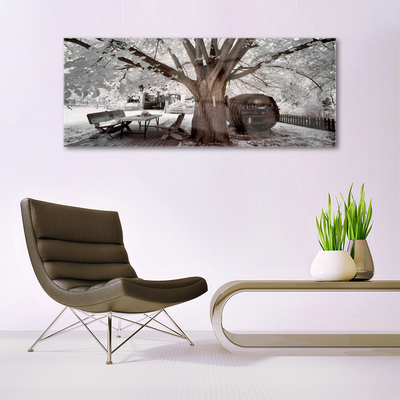 Glass Print Tree nature brown