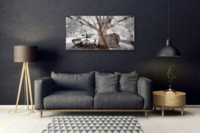 Glass Print Tree nature brown