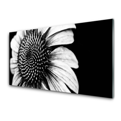 Glass Print Flower floral grey