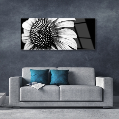 Glass Print Flower floral grey