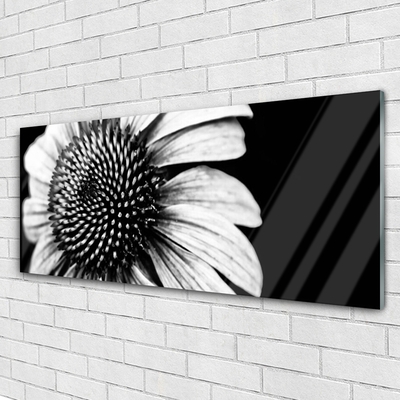 Glass Print Flower floral grey