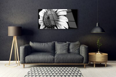 Glass Print Flower floral grey