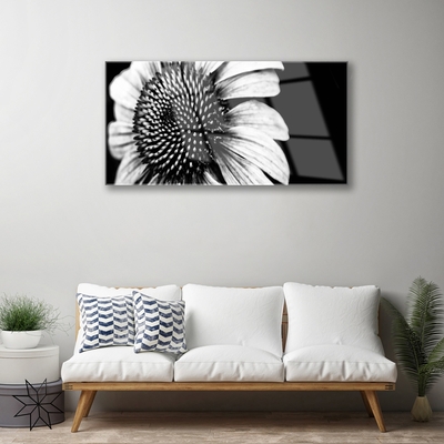 Glass Print Flower floral grey