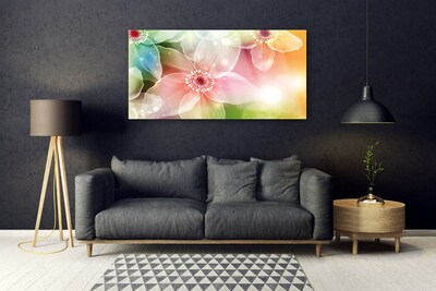 Glass Print Flowers art multi