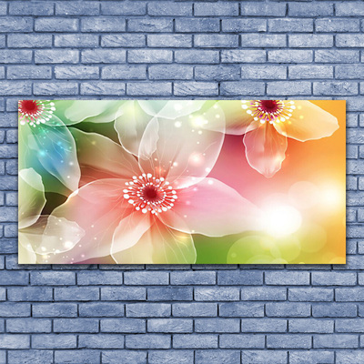 Glass Print Flowers art multi