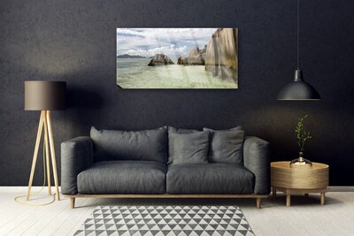 Glass Print Rock landscape grey