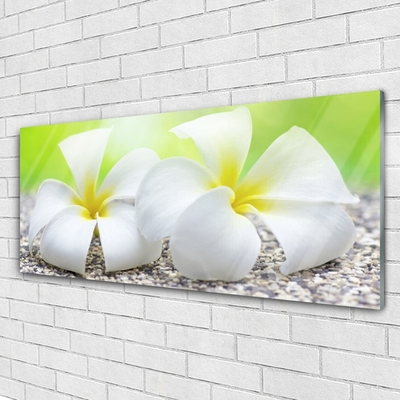 Glass Print Flowers floral white