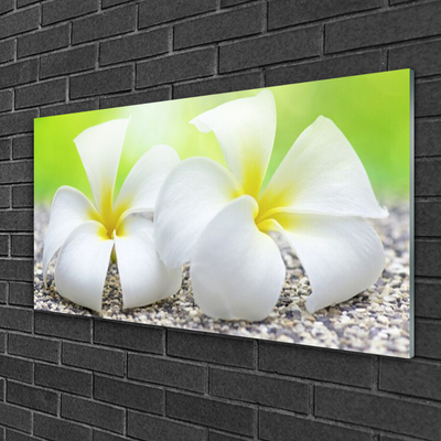 Glass Print Flowers floral white