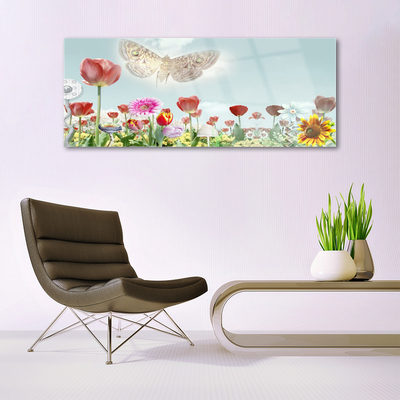 Glass Print Flowers nature multi