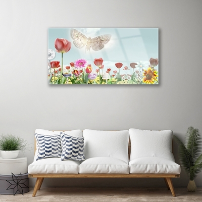 Glass Print Flowers nature multi