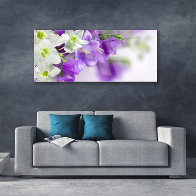 Glass Print Flowers floral purple white