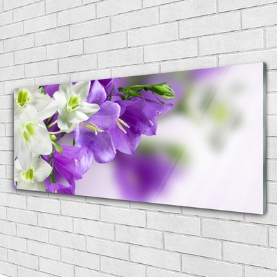 Glass Print Flowers floral purple white