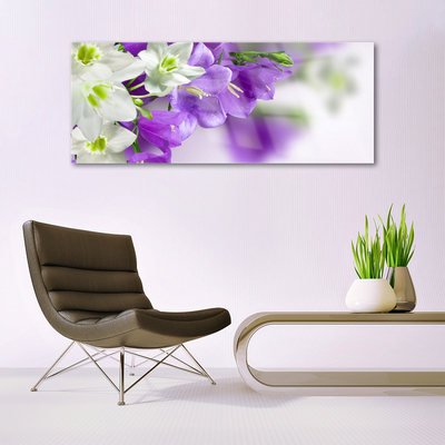 Glass Print Flowers floral purple white