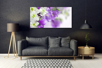 Glass Print Flowers floral purple white