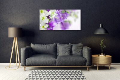 Glass Print Flowers floral purple white