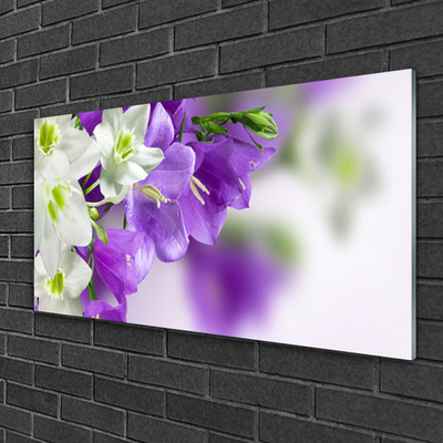 Glass Print Flowers floral purple white