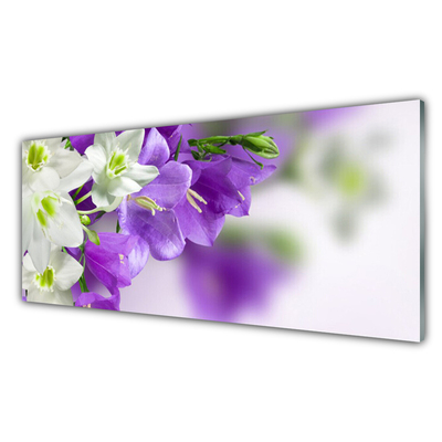 Glass Print Flowers floral purple white