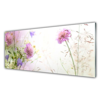 Glass Print Flowers floral pink green