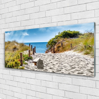 Glass Print Footpath landscape brown