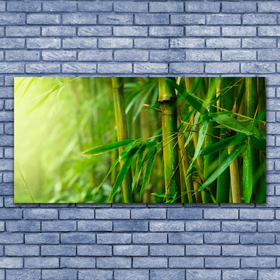 Glass Print Bamboo stalks floral green