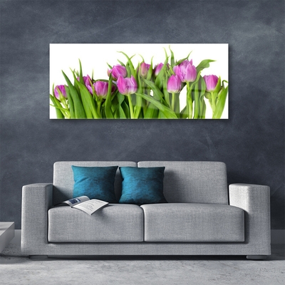 Glass Print Tulips floral pink green