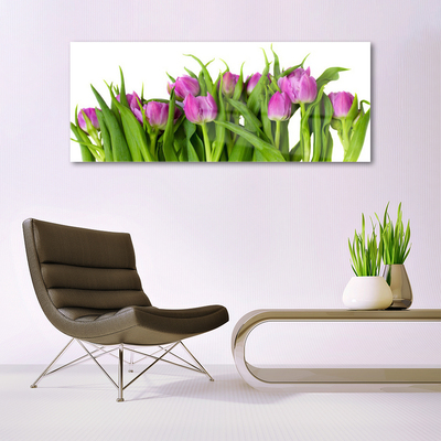 Glass Print Tulips floral pink green