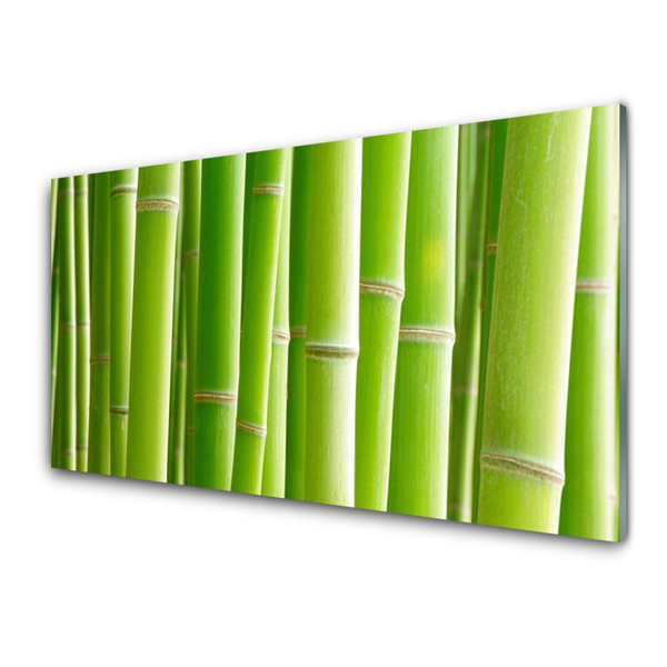 Glass Print Bamboo stalks floral green