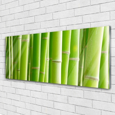 Glass Print Bamboo stalks floral green