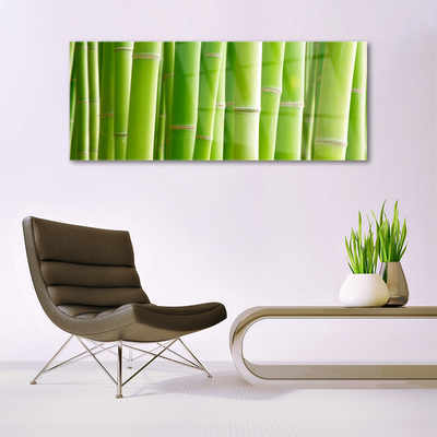 Glass Print Bamboo stalks floral green