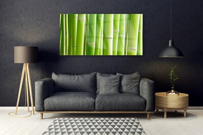 Glass Print Bamboo stalks floral green