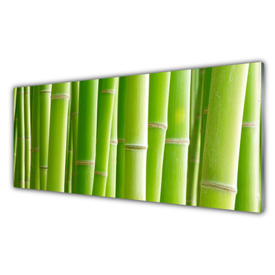 Glass Print Bamboo stalks floral green