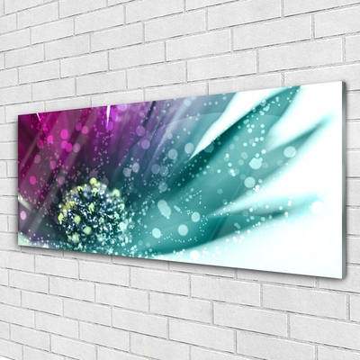 Glass Print Flower art red blue